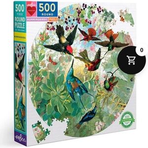Eeboo Hummingbirds 500 Piece Round Puzzle